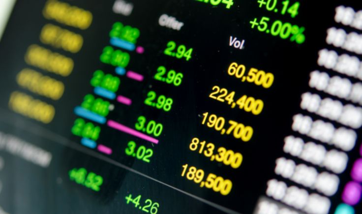 painel da bolsa de valores com ações mais indicadas para maio